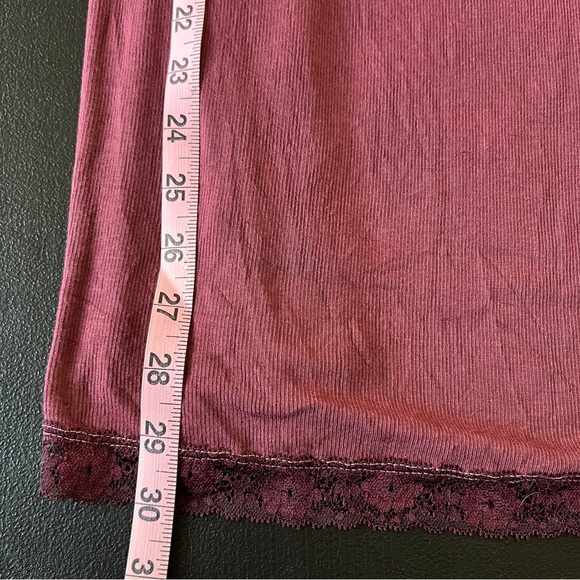 Victoria’s Secret Y2K Slip Dress Burgundy Lace Trim Coquette Mini - Picture 12 of 14